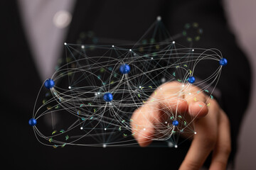 Abstract image of a network connection, representing global communication and digital technology.