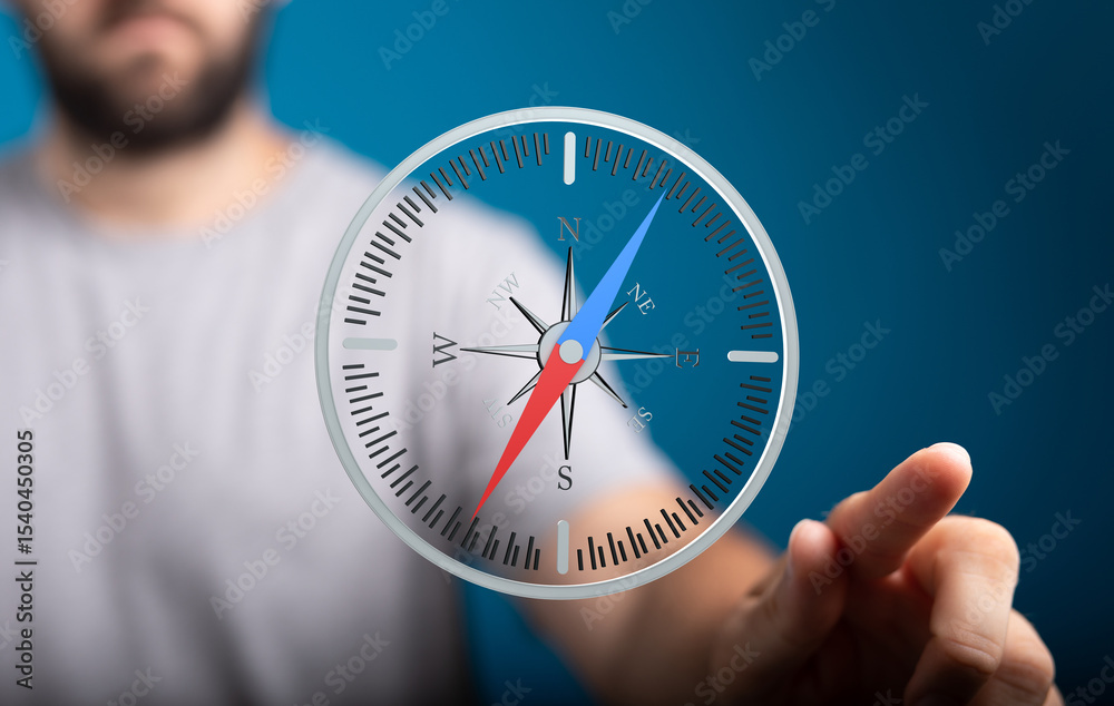 Aufkleber Navigate your path with confidence.  A compass symbolizes direction, guidance, and finding your way.