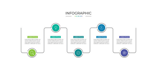 Infographic 5 options design elements for your business data. Vector Illustration.