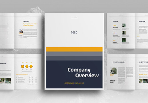 Dark Blue Company Overview Brochure Layout
