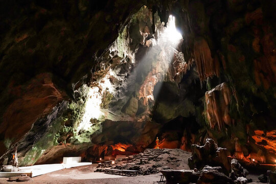 Buddha statue at Chomphon Cave, Ratchaburi Province,Thailand.