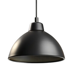 Black metal pendant lamp shade isolated on transparent background
