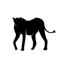 Black silhouette of a tiger animal. Animal symbol