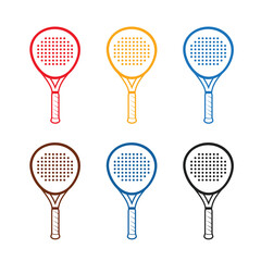 Padel Racket icon logo Vector Illustration