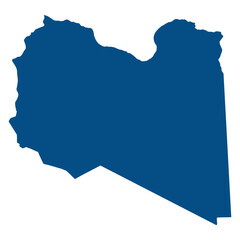Libya map. Map of Libya in blue color