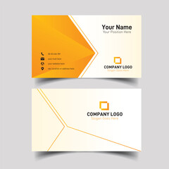 Professional yellow color business card design with simple layout ideal for all types of businesses