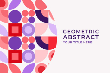 Colorful Geometric Abstract Background with Circular and Square Shapes