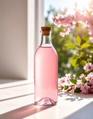 bottle of perfume with flowers