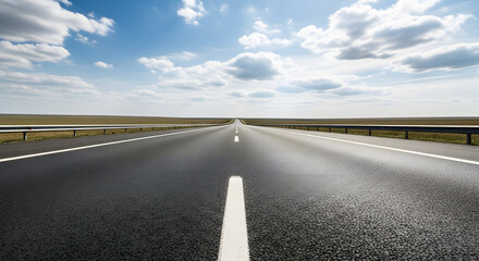 Endless Asphalt Highway A Journey on the Open Road under a Sunny Sky