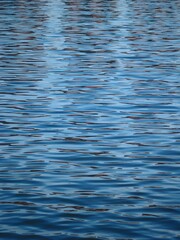Golden blue sparkling water under the sunset