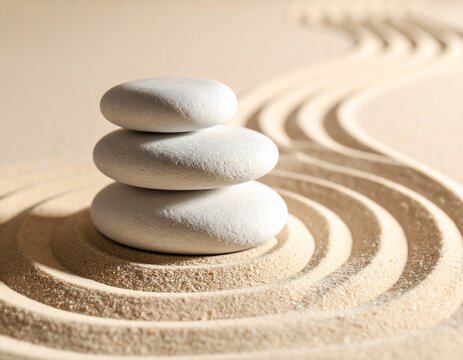 Zen Stones and Sand Pattern – Calm, Minimal Mindfulness