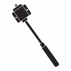 Selfie Stick vector silhouette black on white background
