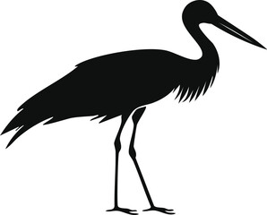 Obraz premium Stork bird silhouette illustration