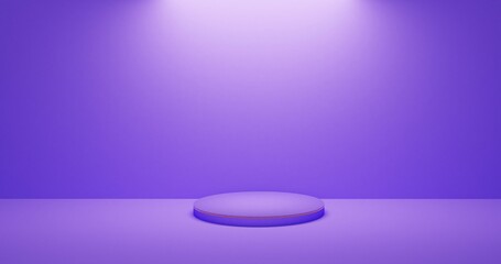 Purple Modern Product Stand with Studio Glow for Creative Advertisement Design 3D Render