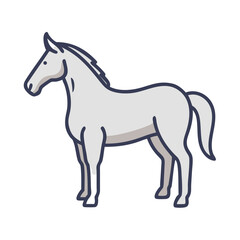 Obraz premium Vector of a standing horse, symbolizing strength, freedom, and elegance