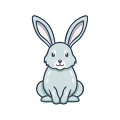 Fototapeta premium Vector of a rabbit with long ears. Clean and simple design on a transparent background