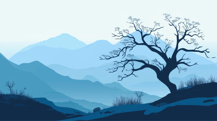 Mountain landscape composition