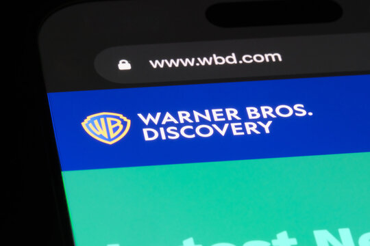 Shanghai,China-June 18th 2025: Warner Bros. Discovery company brand logo on website