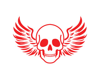 skull head icon with wings
