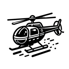 vector illustration of a helicopter, helicopter, black and white, image, vector, wallpaper