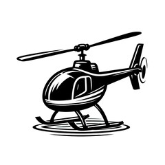 vector illustration of a helicopter, helicopter, black and white, image, vector, wallpaper