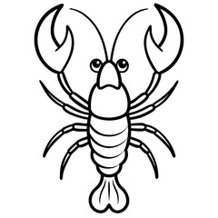Lobster-sketch  Summer Vacation Vector Illustration AI Generated Travel Graphic on White Background