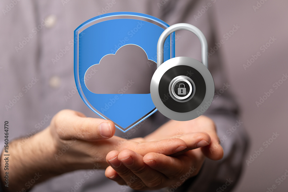 Poster Protecting your cloud data with robust security measures. Ensure safety and privacy.