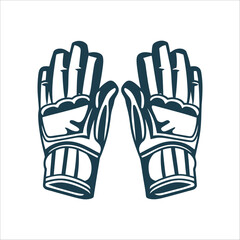 Cricket Wicketkeeper Gloves Padded Silhouette Vector Wicketkeeper Gloves Padded silhouette