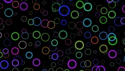 Colorful Neon Circles Background.