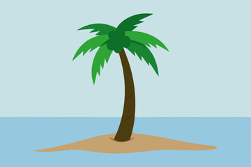 Serene Island Paradise Lone Palm Tree on a Secluded Tropical Beach