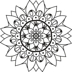 Basic Black and White Luxury Mandala Design Eps