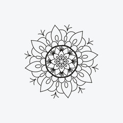 Basic Black and White Luxury Mandala Design Eps