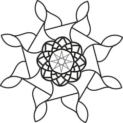 Basic Black and White Luxury Mandala Design Eps