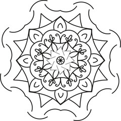 Basic Black and White Luxury Mandala Design Eps