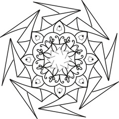 Basic Black and White Luxury Mandala Design Eps