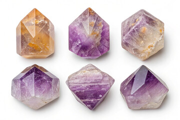 Ametrine Gemstone Collection Six Polished, Faceted Stones