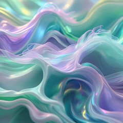 Obraz premium Abstract pastel iridescent waves background