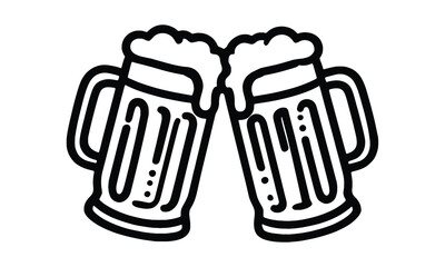 glass of beer, beer icon, beer, glass of beer isolated on white background