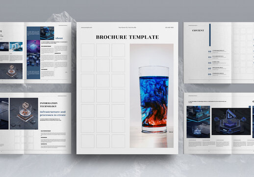 Gray Blue Information Technology Brochure Layout