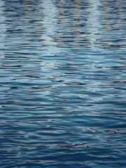 Golden blue sparkling water under the sunset