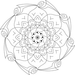 Basic Black and White Luxury Mandala Design Eps