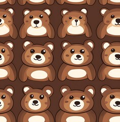 Obraz premium Cute and adorable teddy bear seamless pattern