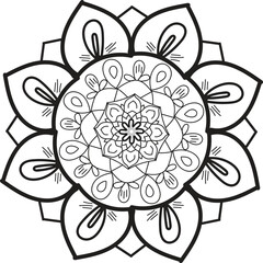 Black and White Luxury Mandala Design