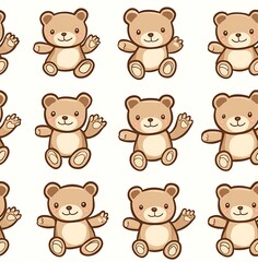 Cute and adorable teddy bear seamless pattern