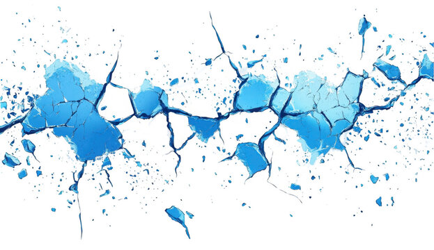 Abstract Blue and White Ink Splatter