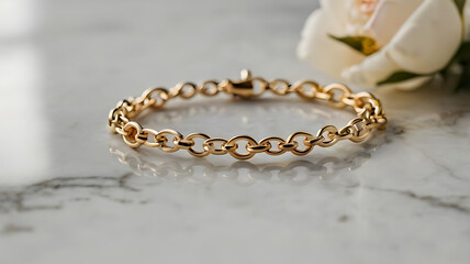 A close-up of a luxurious gold necklace with intricate design, isolated on a white background. Perfect for fashion, luxury, and accessory themes.

