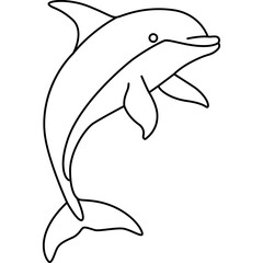 Line Cute Dolphin