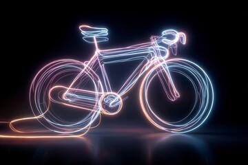Fototapeta premium Neon Bicycle Light Trails