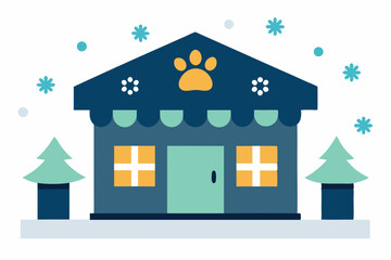 a rooftop cat caf  decorated with glowing ornament.svg