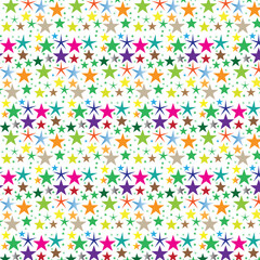 Colorful Random Stars Seamless Pattern